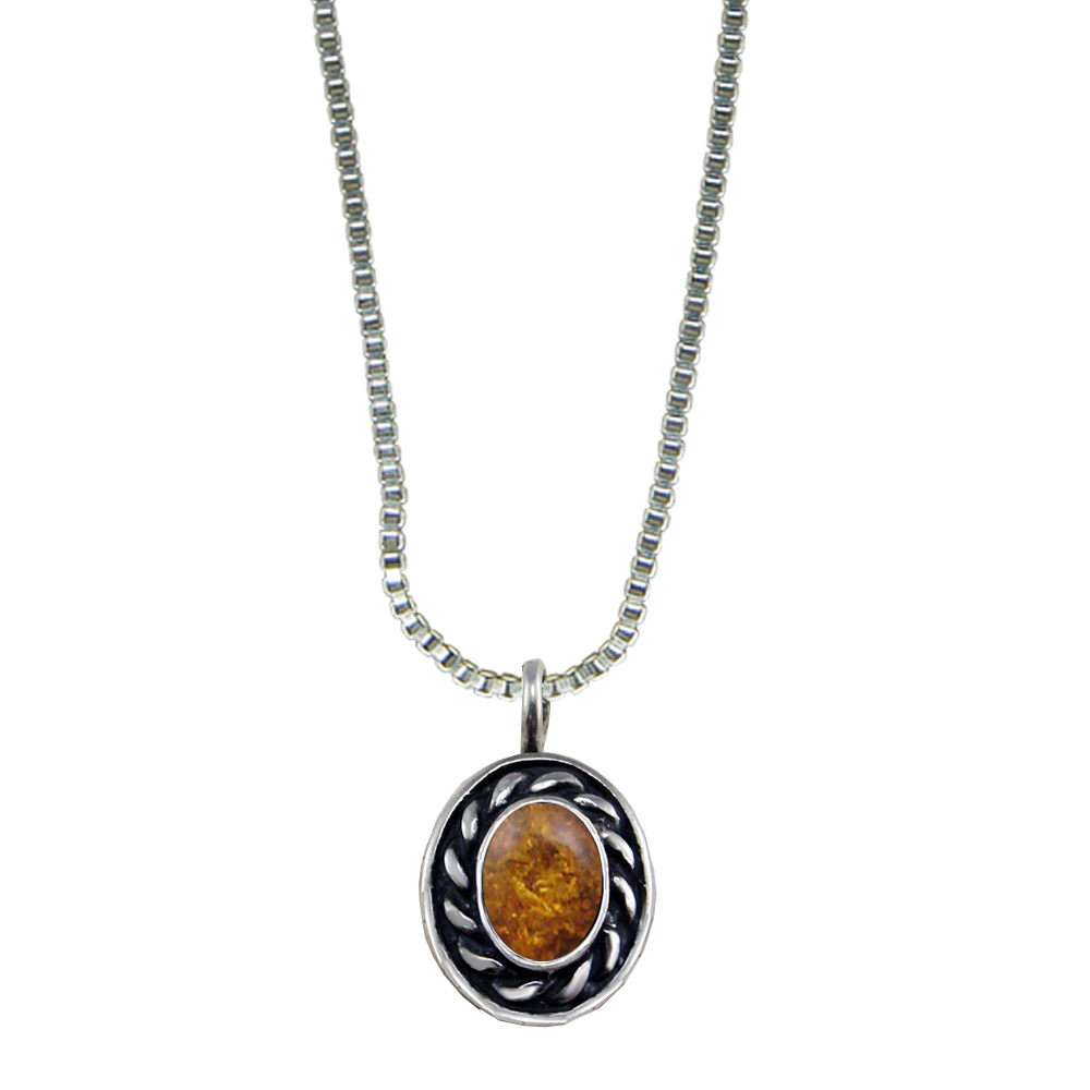 Sterling Silver Little Amber Pendant Necklace